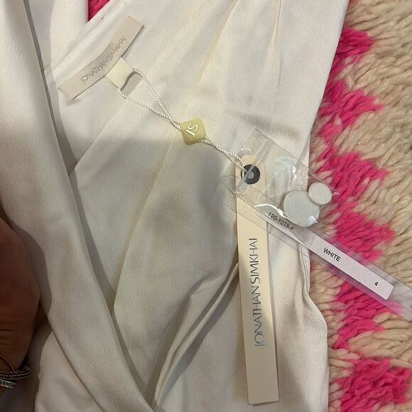 Jonathan Simkhai Asymmetric Double-breasted Blazer Dress In White - Picture 6 of 10